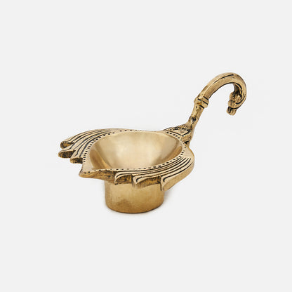 Brass Lotus Diya with Handle
