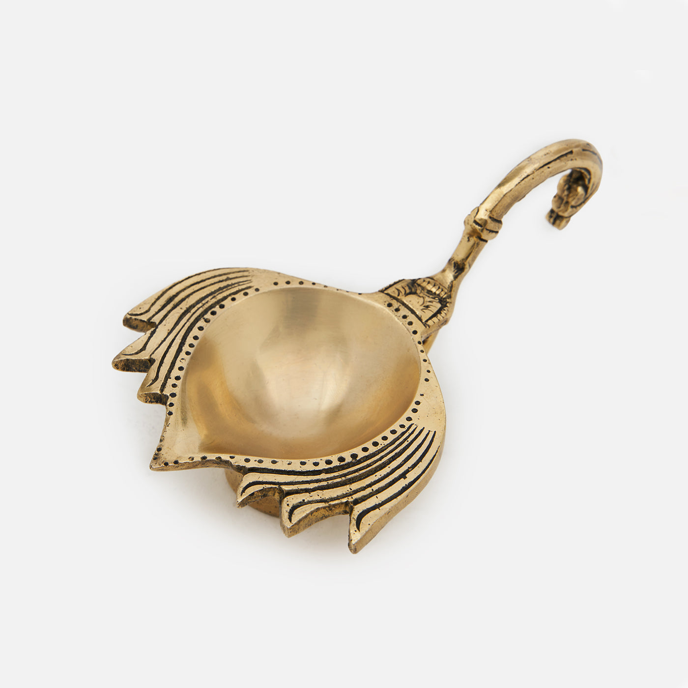 Brass Lotus Diya with Handle