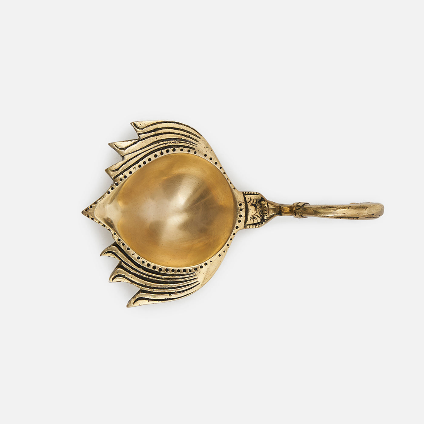 Brass Lotus Diya with Handle