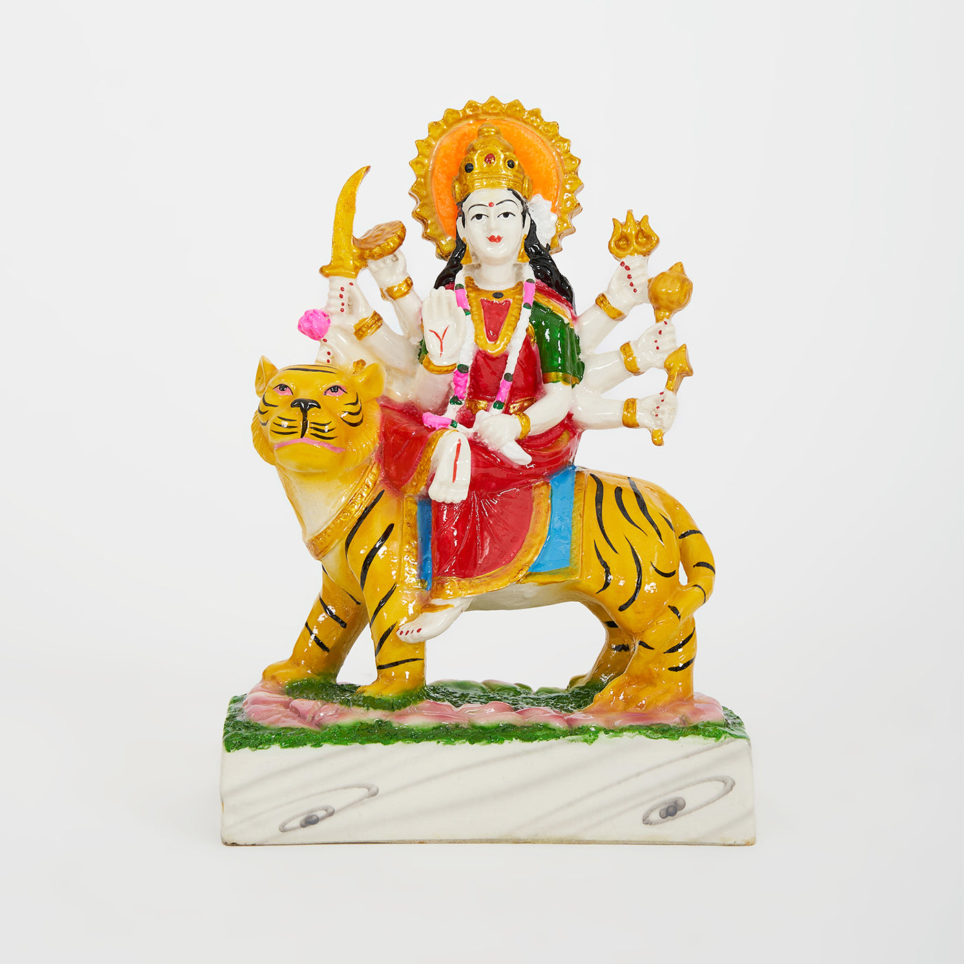 Sherawali Goddess Maa Durga Devi Statue In Marble Dust