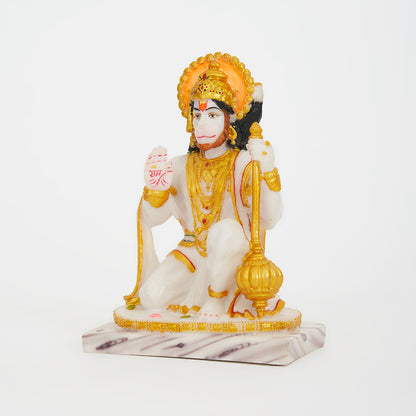 Ashirwad Anjaneya Lord Mahavir Hanuman| God Bajrangbali | Idol/Statue In Marble Dust