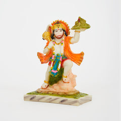 Lord Mahavir Hanuman| God Bajrangbali Carrying Mountain | Idol/Statue In Marble Dust