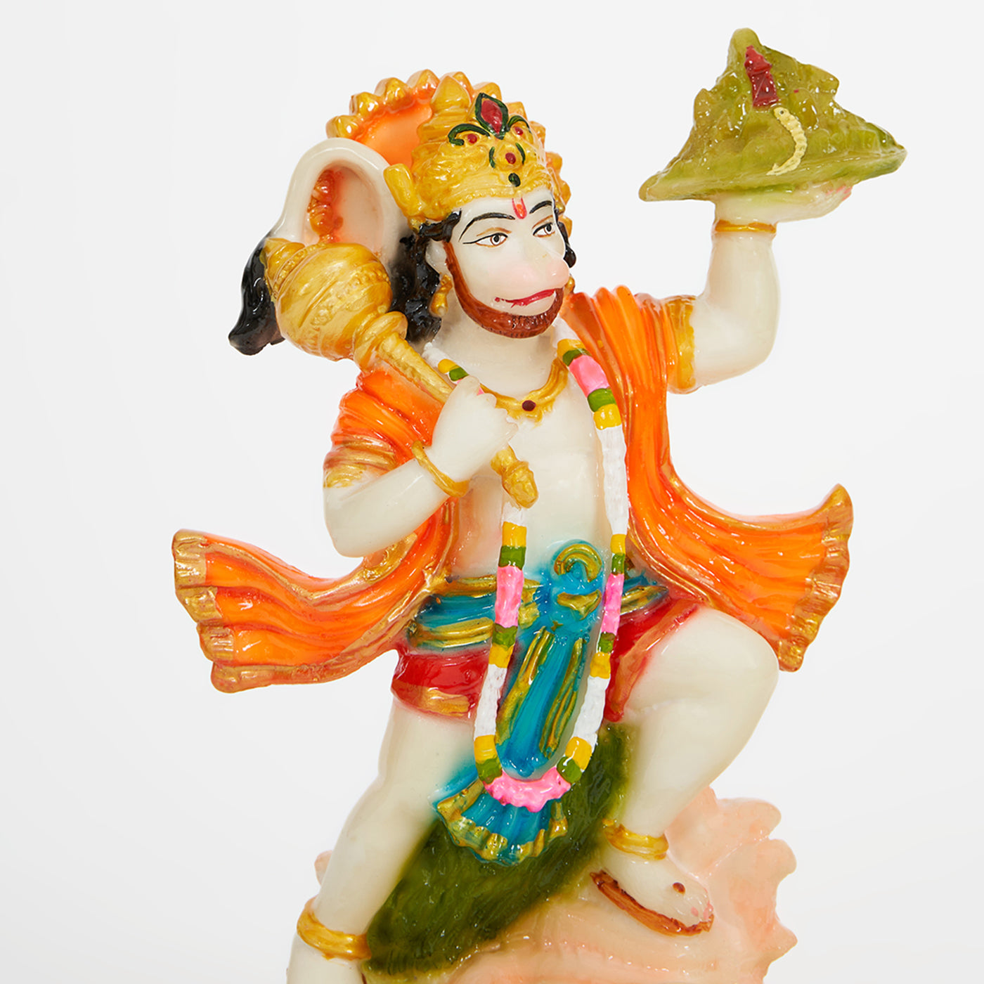 Lord Mahavir Hanuman| God Bajrangbali Carrying Mountain | Idol/Statue In Marble Dust