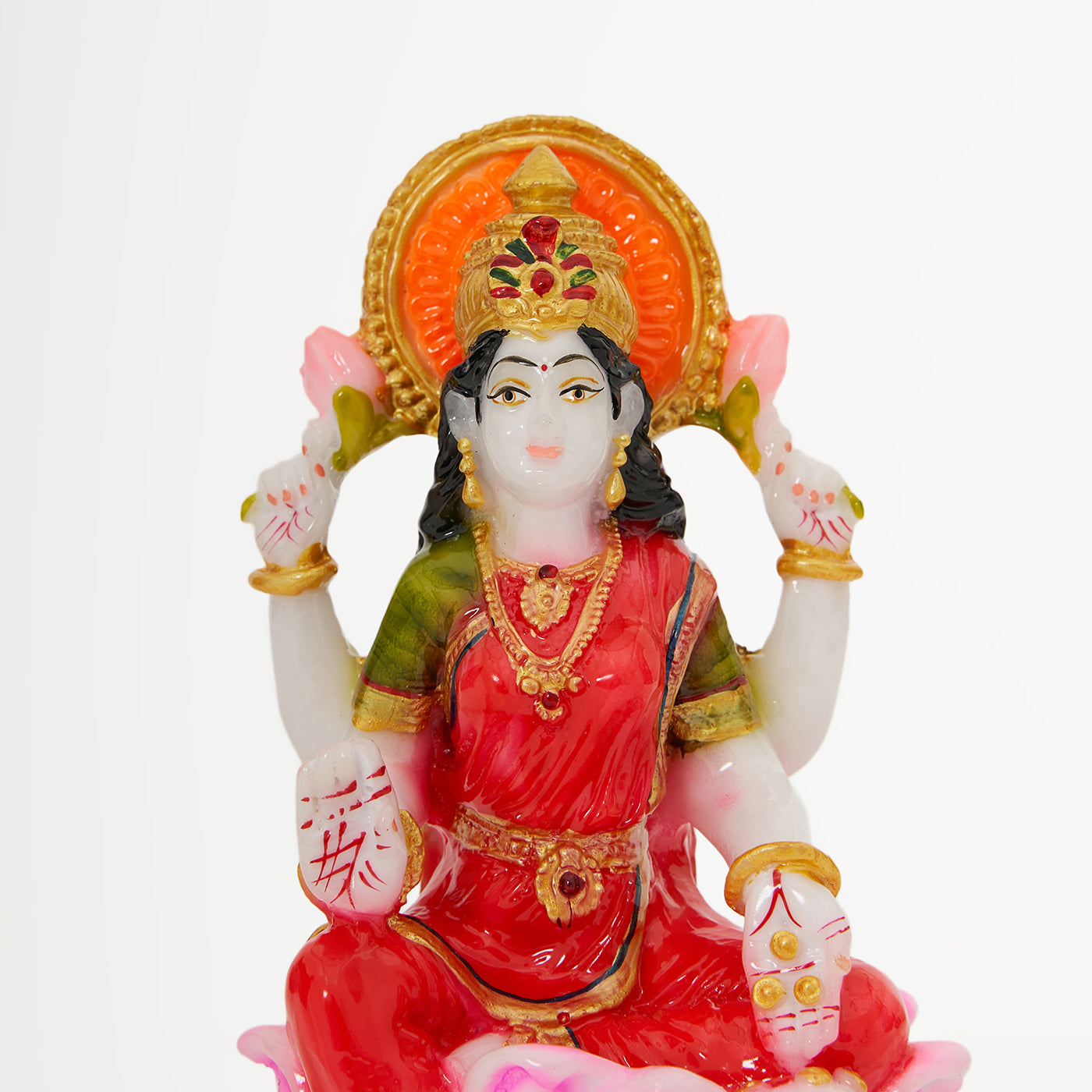 Marble Dust Goddess Laxmi | Mata Lakshmi Idol - Multicolor