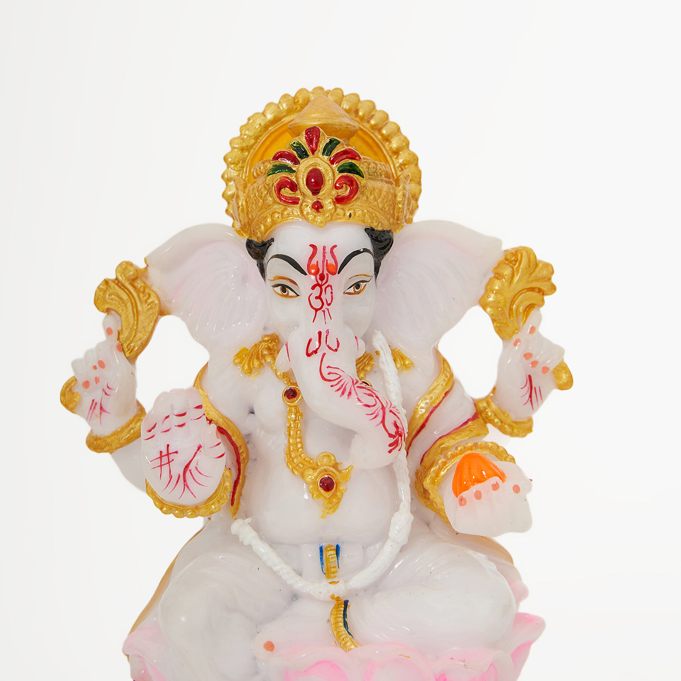 Lord Ganesha | Ganpati | Vinayak Idol In Marble Dust Handpainted Multi Color