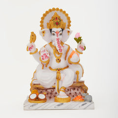 Lord Ganesha | Ganpati | Vinayak Idol In Marble Dust Multicolor