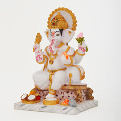 Lord Ganesha | Ganpati | Vinayak Idol In Marble Dust Multicolor