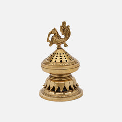 Brass Peacock Design Incense Burner For Puja Room