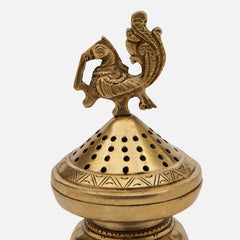 Brass Peacock Design Incense Burner For Puja Room