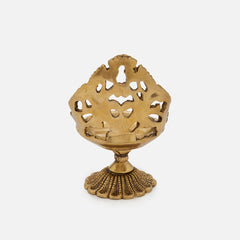 Brass Ethnic Handcarved Petal Diya/Lamp (Set of 2)