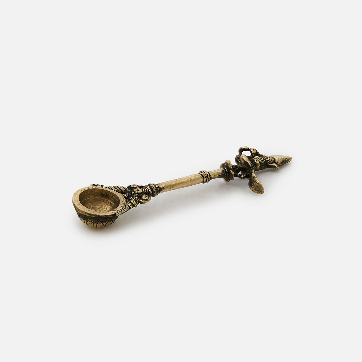 Brass Parrot Hawan Aarti Spoon