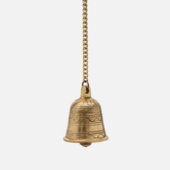 Brass Antique Hanging Bell For Wall Door Mandir Temple Pooja (Set of 3)