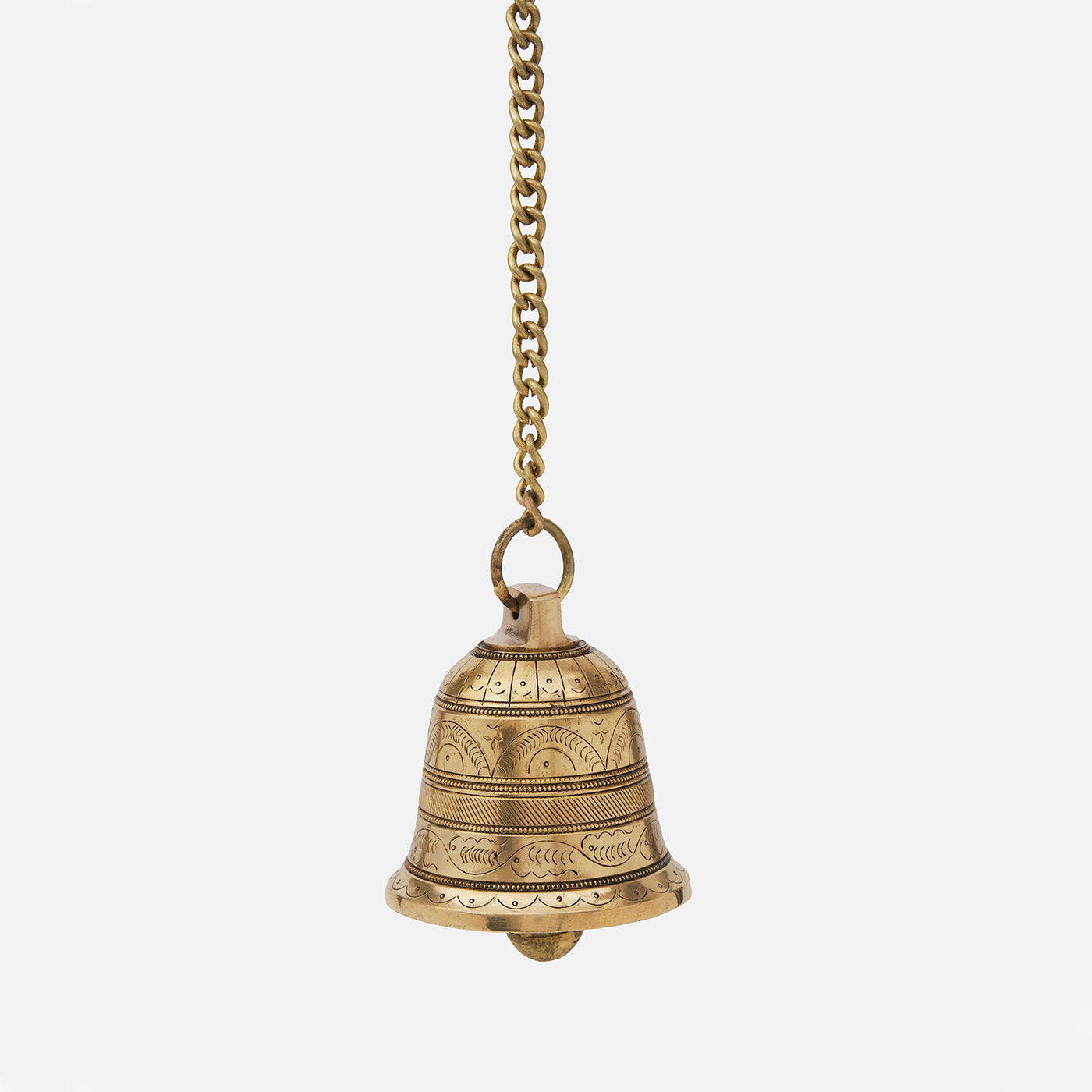Brass Antique Hanging Bell For Wall Door Mandir Temple Pooja (Set of 3)