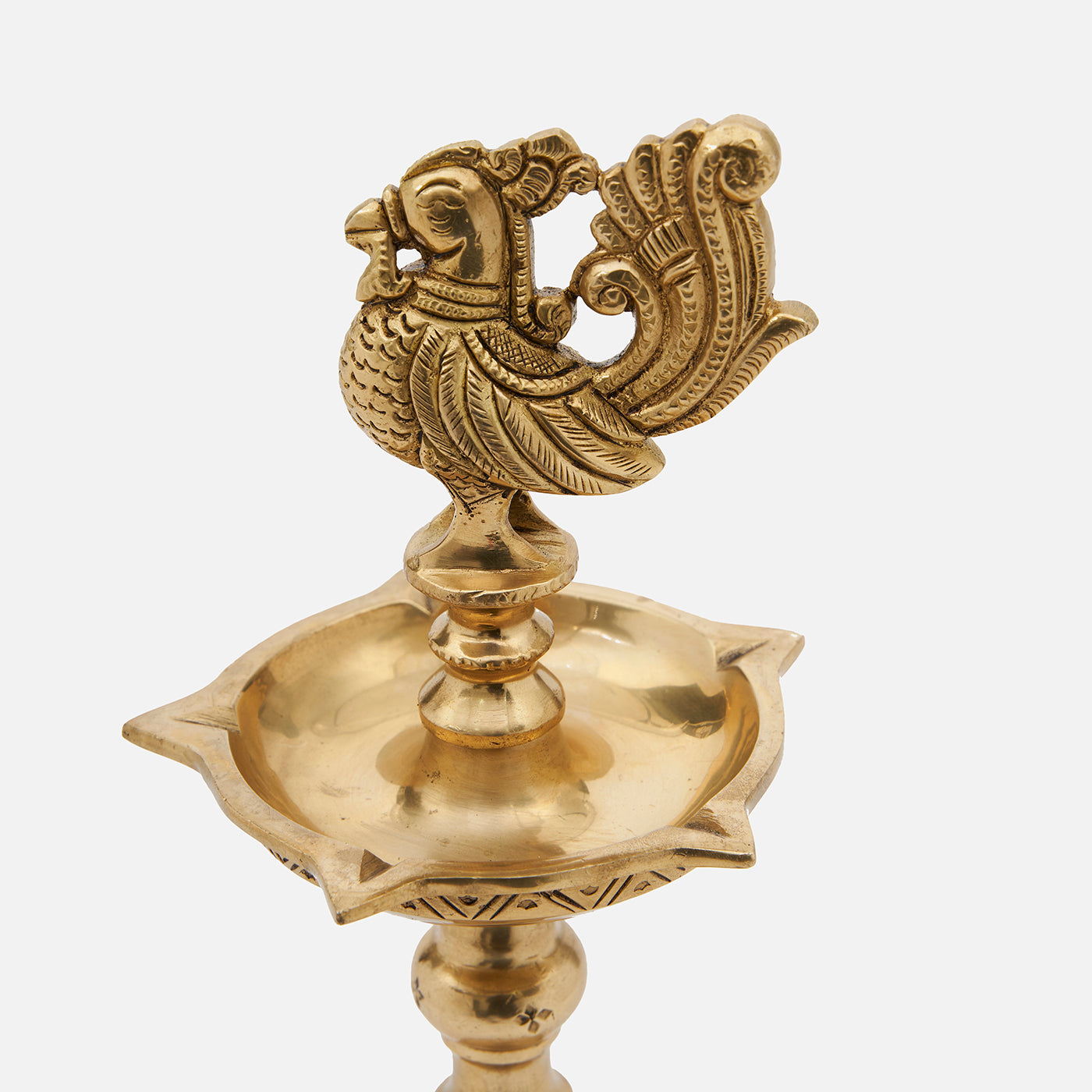 Brass Oil Lamp with Annapakshi Design