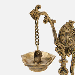 Brass Pedestal Annapakshi Diya For Pooja/Decor Set of 2