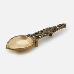 Big Pooja Brass Aarti Havan Chammach/Spoon/Harathi with Intricate Jaali Work