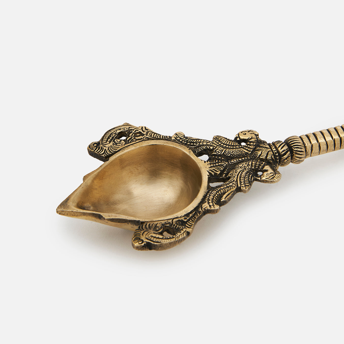 Brass Ganesha Peacock Pooja Big Spoon