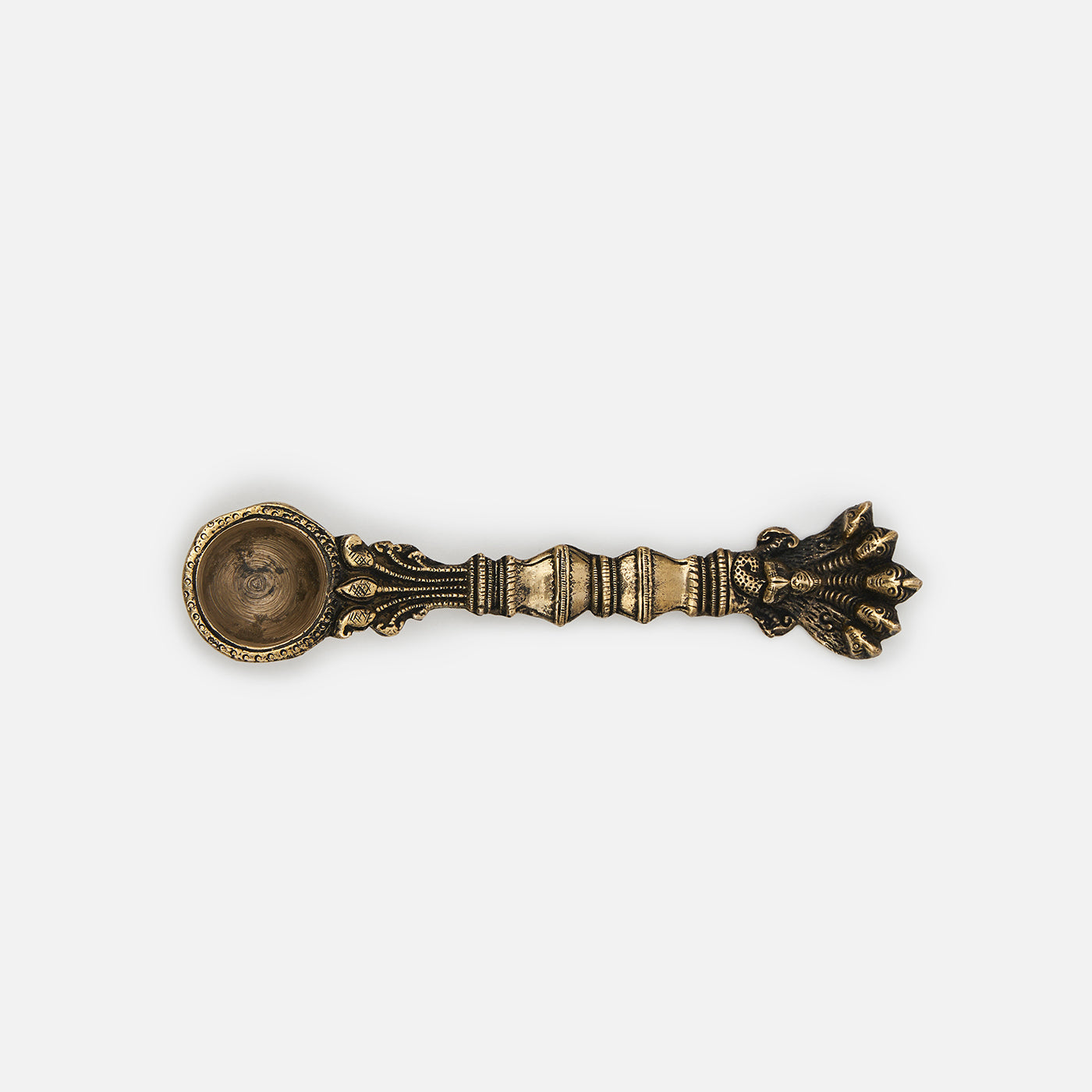 Brass Sheshnag Design Hawan Spoon for Pouring Ghee In Hawan Kund