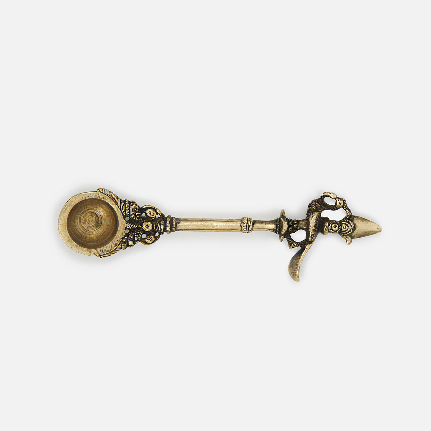 Brass Parrot Hawan Aarti Spoon