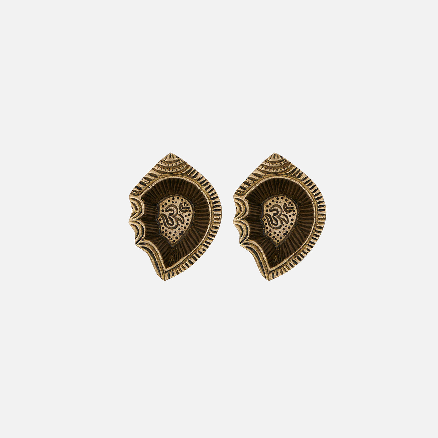 Auspicious Brass Om Diya Set of 2 With Gift Box