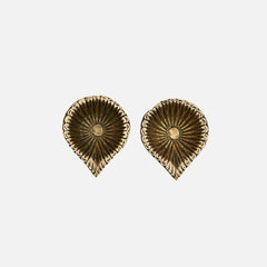 Pure Brass Diya For Home Temple Office Puja ( Set of 2 )