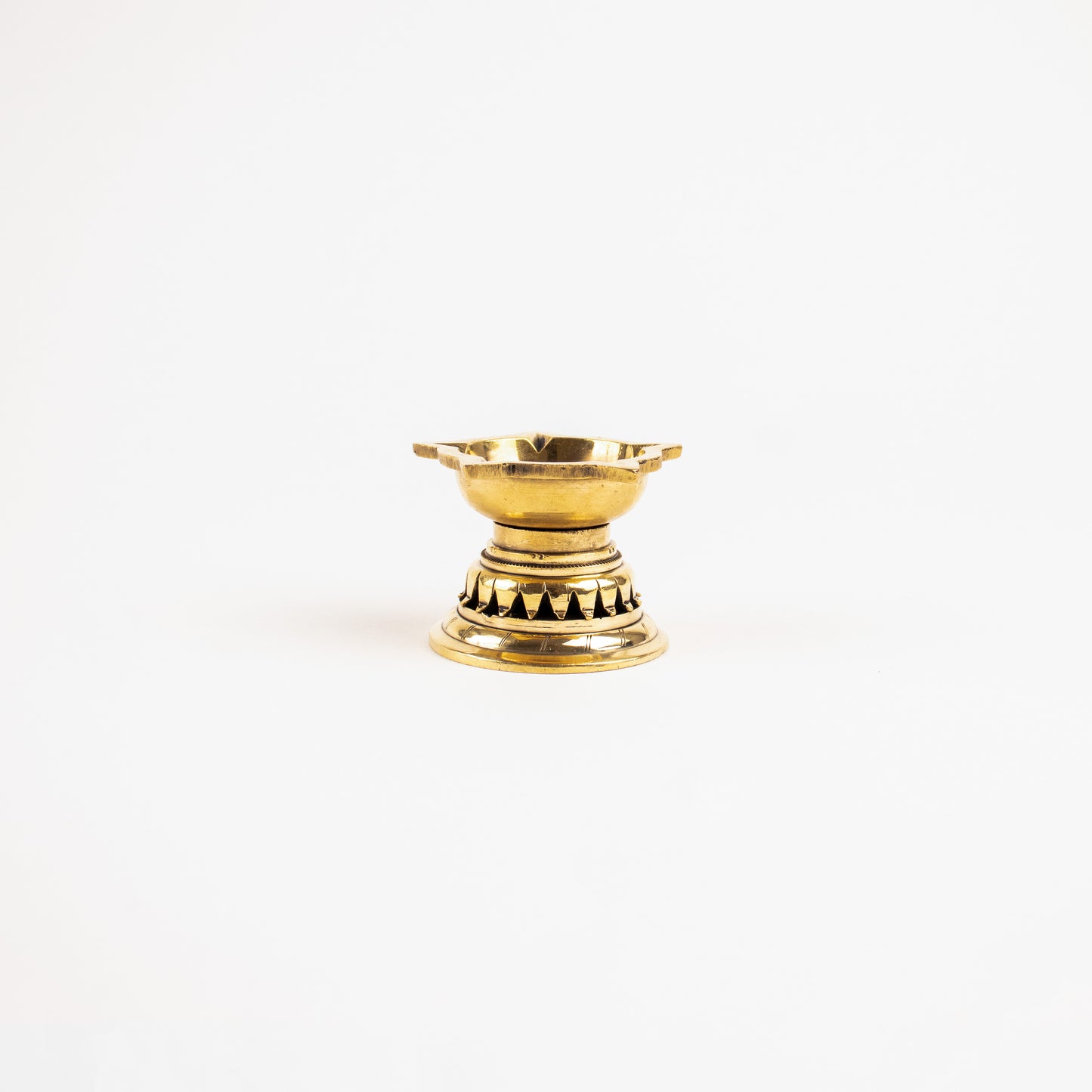 Handcrafted Brass Diya With 5 Wicks For Home, Office Pooja
