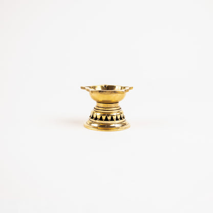 Handcrafted Brass Diya With 5 Wicks For Home, Office Pooja