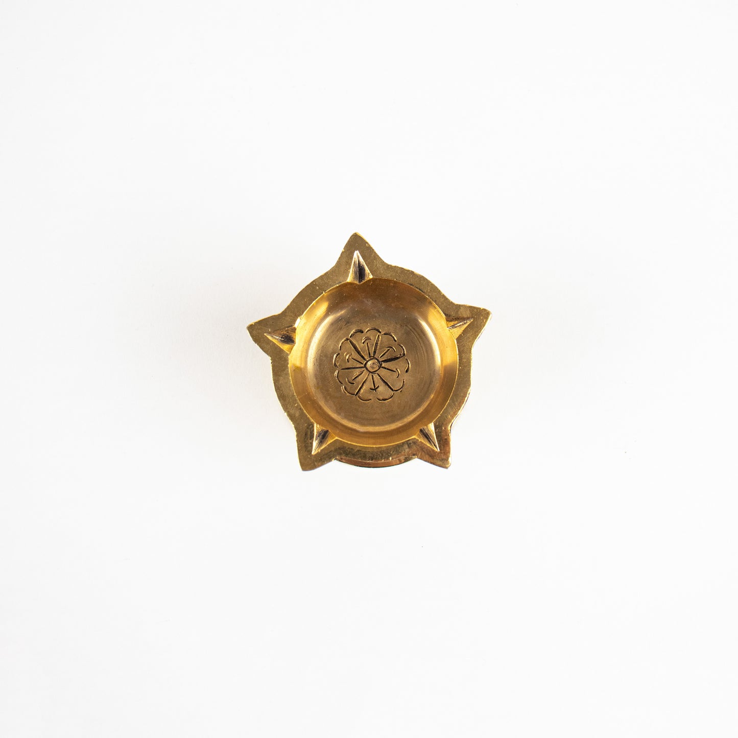 Handcrafted Brass Diya With 5 Wicks For Home, Office Pooja