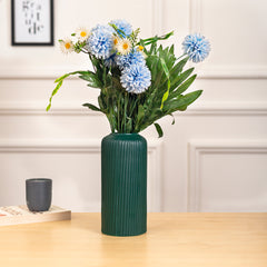 Rippled Green Ceramic Vase