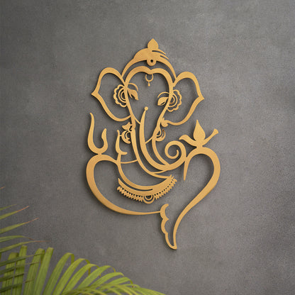 Ganesh Ji Wall Art - Gold