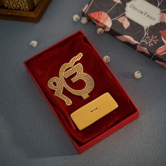 Ik Onkar Desk/Car Dashboard Stand in Brass