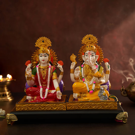 Lord Ganesha And Lakshmi Idol For Home & Office