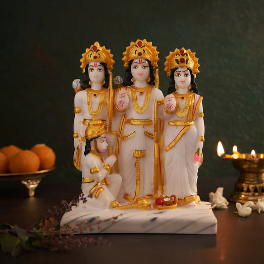 Ram Darbar/Parivar Idol/Statue In Marble Handpainted