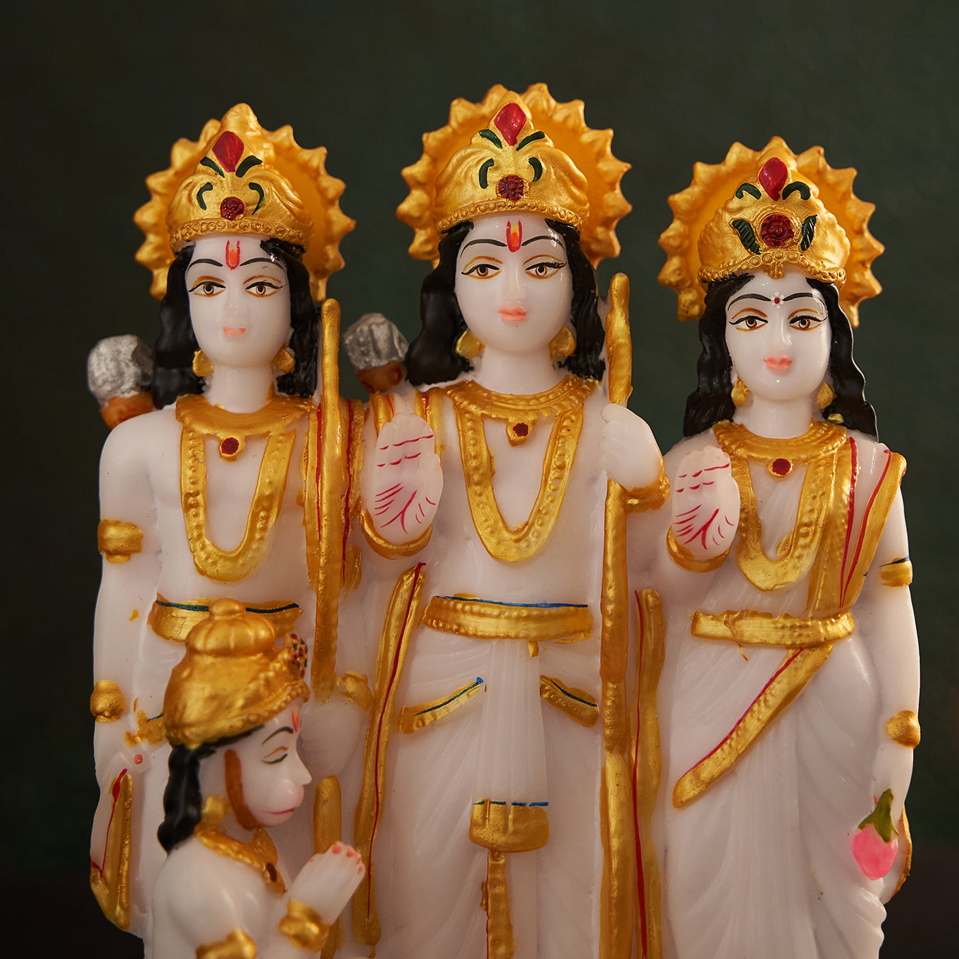 Ram Darbar/Parivar Idol/Statue In Marble Handpainted