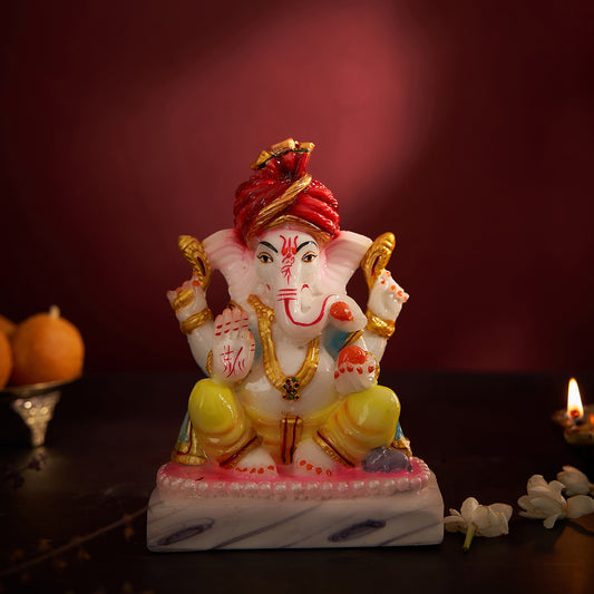 Pagadi Lord Ganesha | Ganpati | Vinayak Idol In Marble Dust