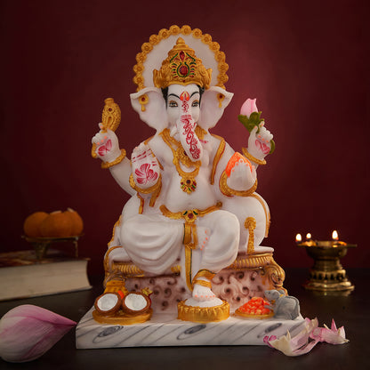 Lord Ganesha | Ganpati | Vinayak Idol In Marble Dust Multicolor