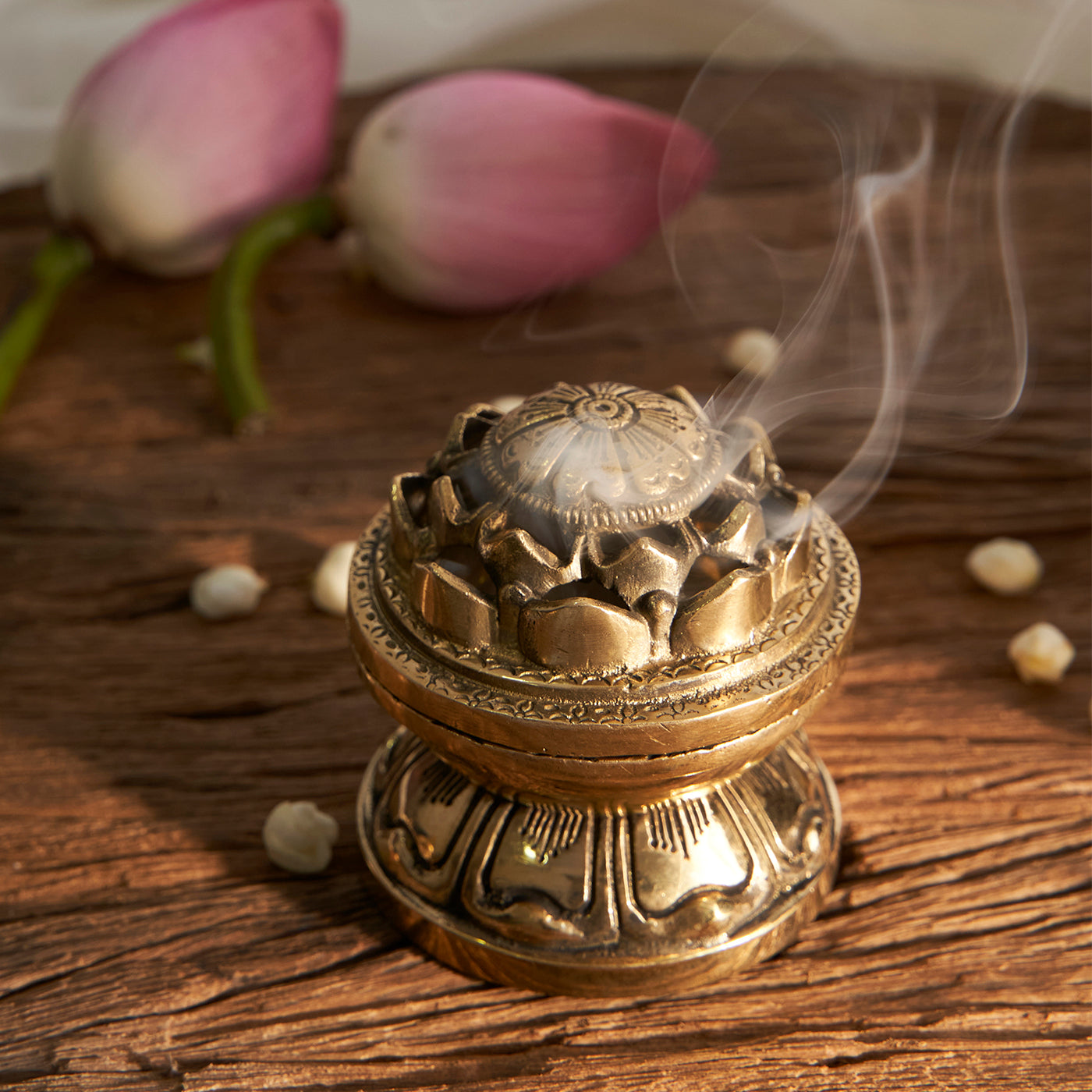 Brass Handcrafted Antique Lotus Dhoop Burner
