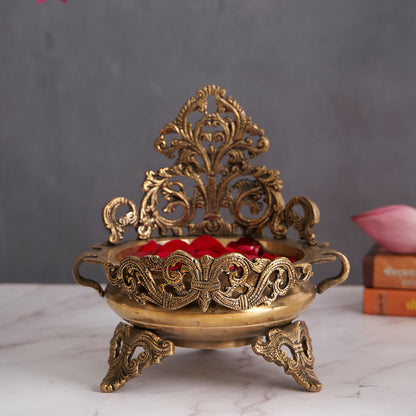 Ethnic Carved Traditional Decorative Brass Urli Bowl