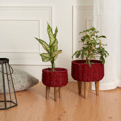 Natural Seagrass Hand Woven Planter (Set of 2)