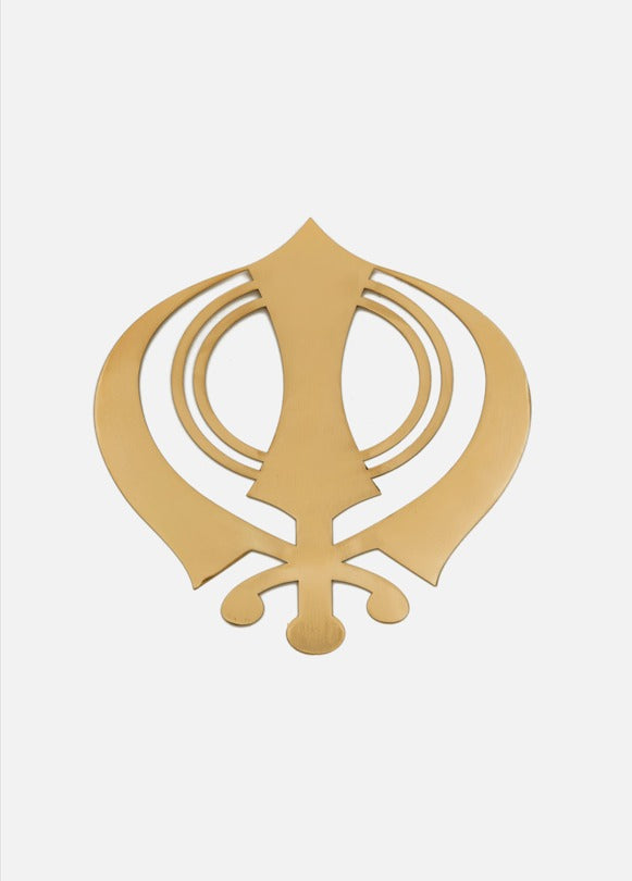 Khanda (Sikh Symbol) Metal Wall Art - Gold