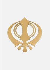 Khanda (Sikh Symbol) Metal Wall Art - Gold