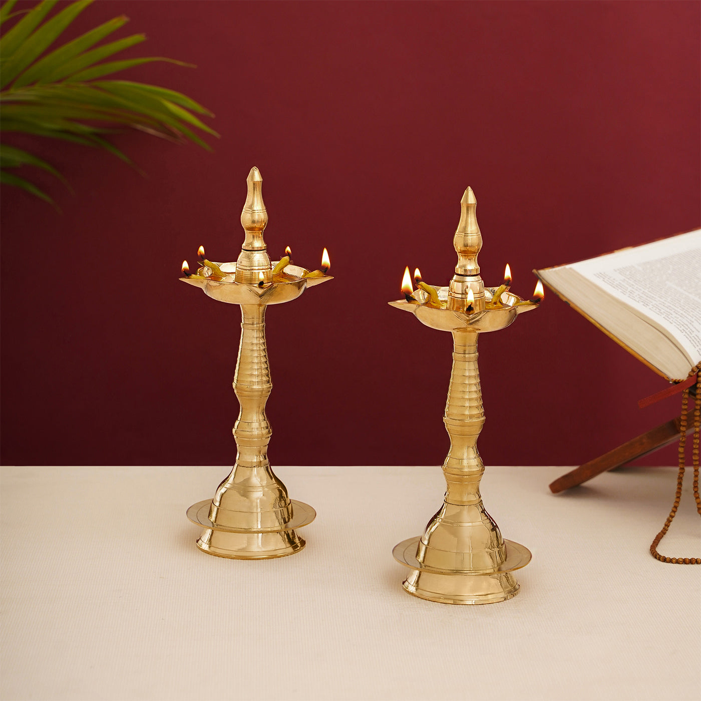 Brass Kerala Samay Oil Lamp or Diya 26 cm / 10 Inch single piece