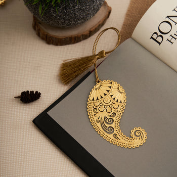 Brass Paisley Design Bookmark