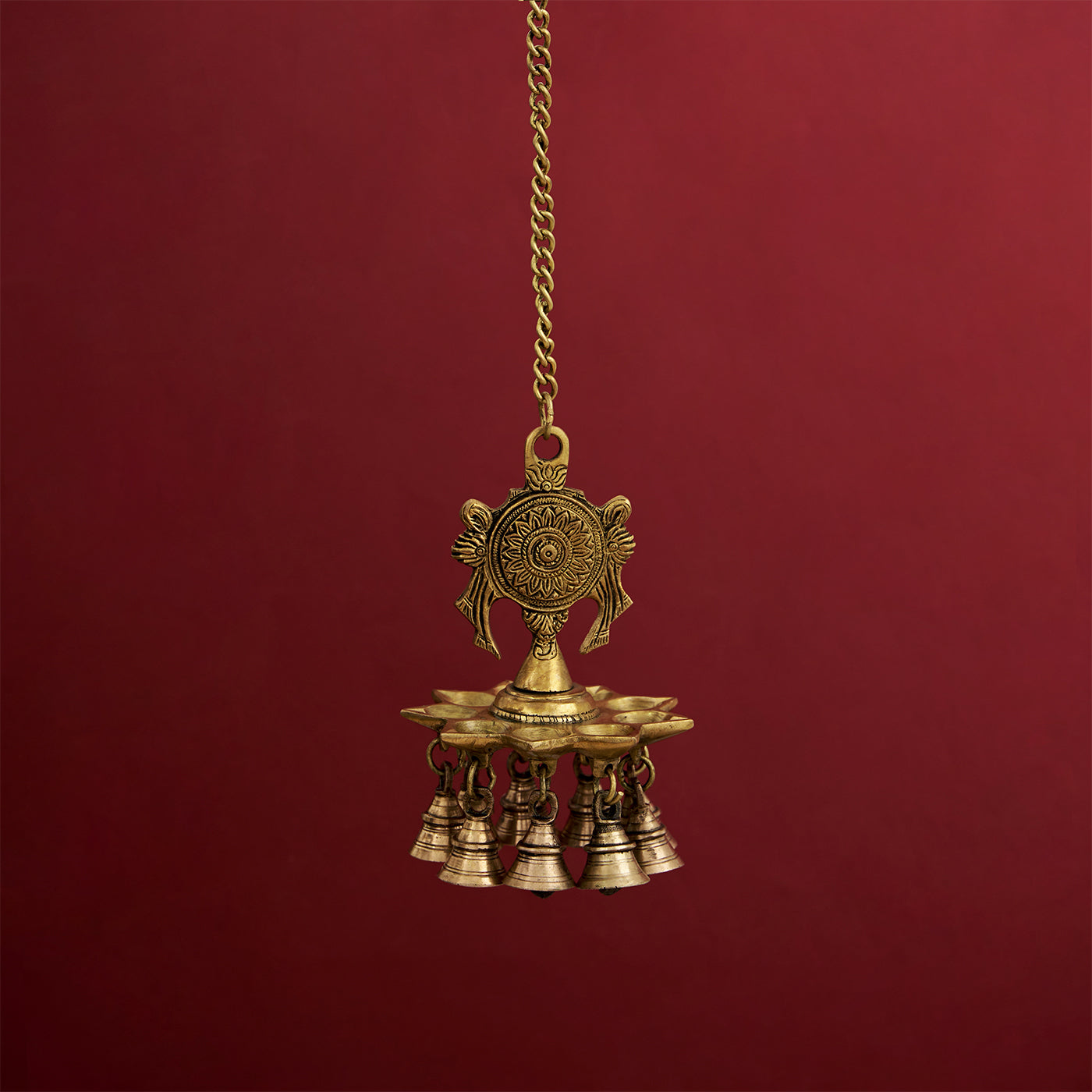 Brass Hanging Diya In Lord Vishnu's Chakra