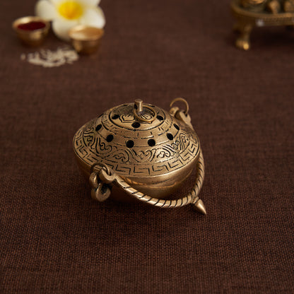 Brass Small DhoopDani & Incense Burner with Handle