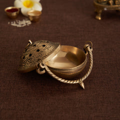 Brass Small DhoopDani & Incense Burner with Handle